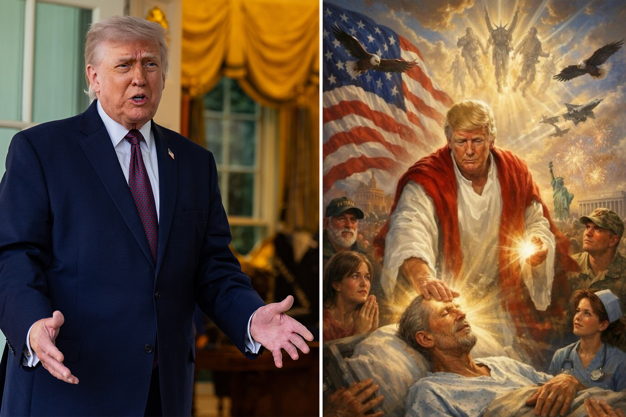 Trump reveals why he deleted AI post of himself as Jesus-like figure ...