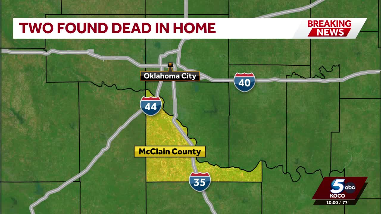 2 found dead inside rural McClain County home, sheriff's office says