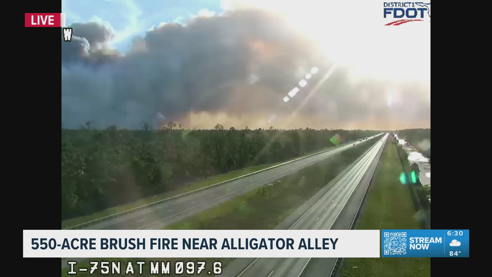 Brush fire near Alligator Alley prompts evacuations in Collier County