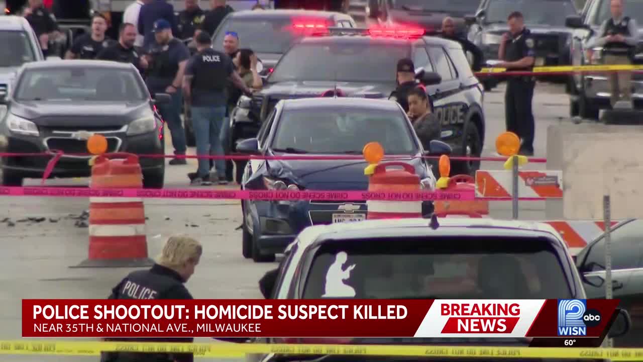 Homicide suspect killed in shootout