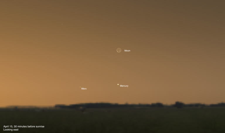 The sky today on Wednesday, April 15: Spot the moon and Mercury this ...