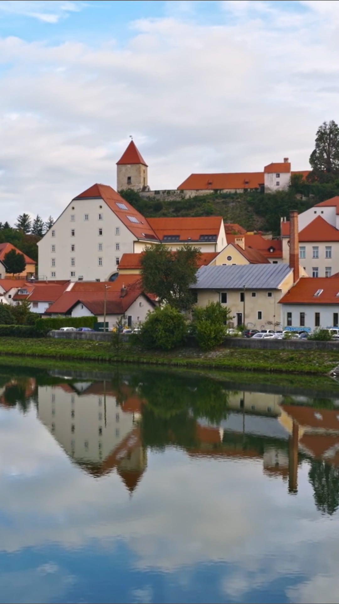 Drone explores Ptuj, Slovenia's oldest city