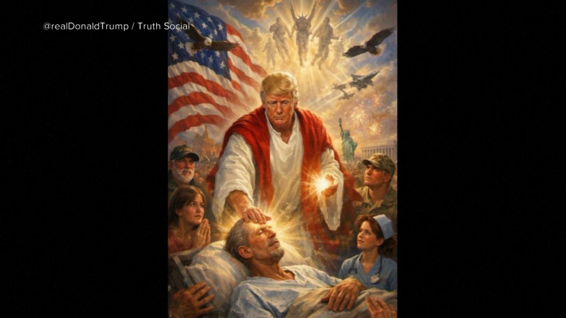 Trump supporters respond after he posts a picture depicting him as a ...