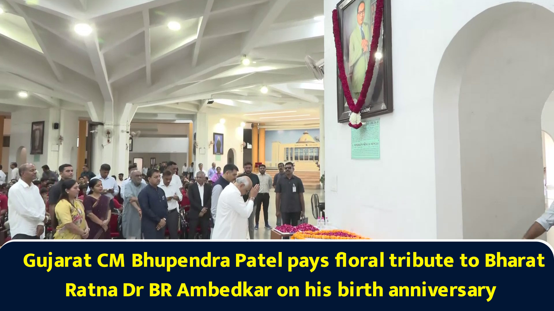 Gujarat CM Bhupendra Patel pays floral tribute to Bharat Ratna Dr BR ...