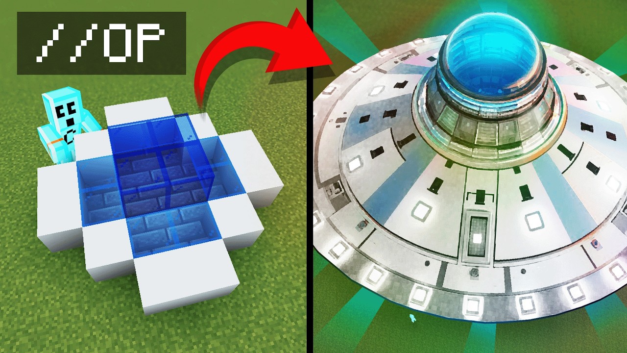 Using broken cheat commands to dominate Minecraft build battles