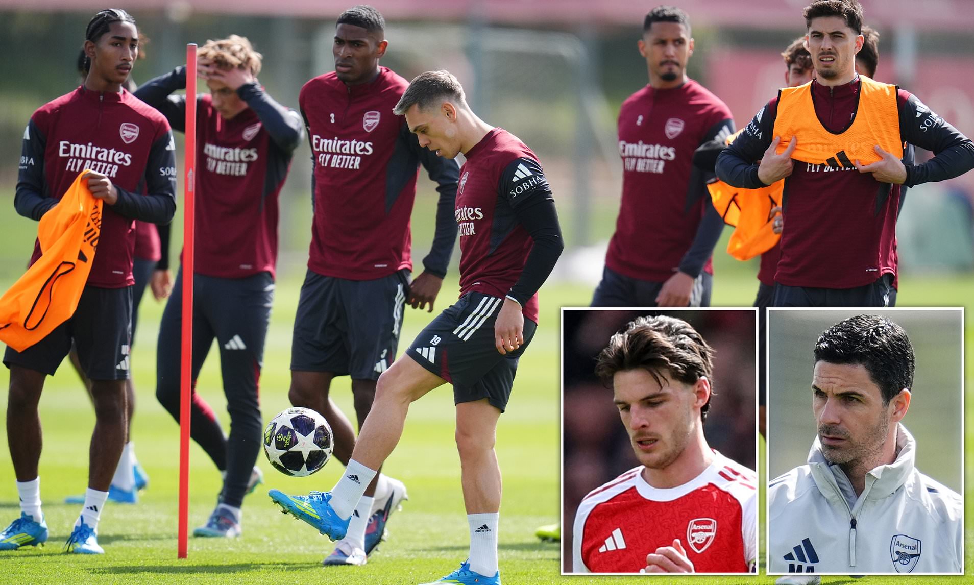 Crisis-hit Arsenal see five first-choice stars miss training on eve of ...
