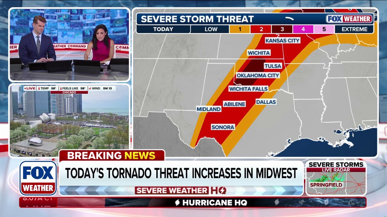 Severe weather threat increases across Midwest, the Plains