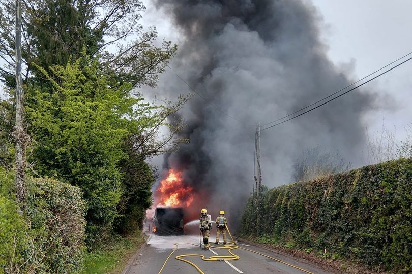 Man in hospital after fuel tanker bursts into flames in Telford