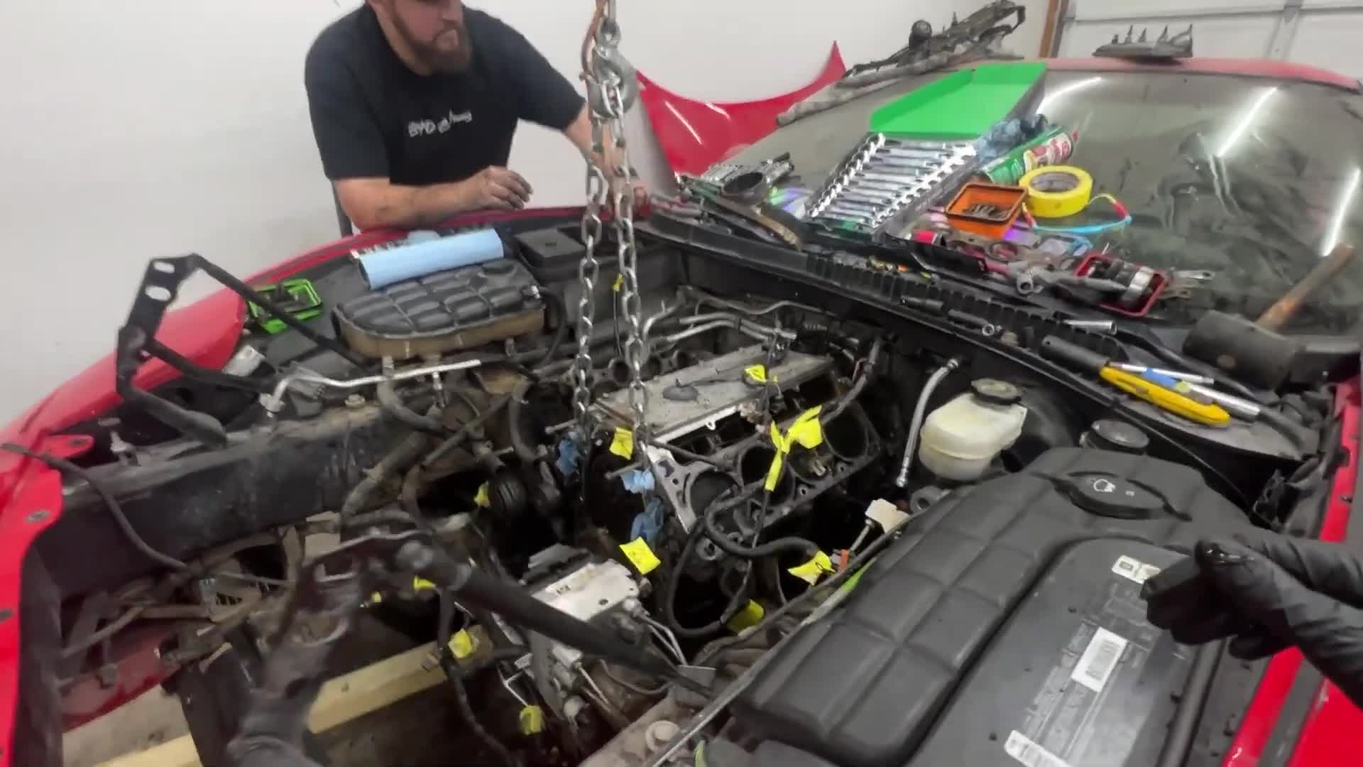 C5 Corvette engine disassembly for cylinder head removal