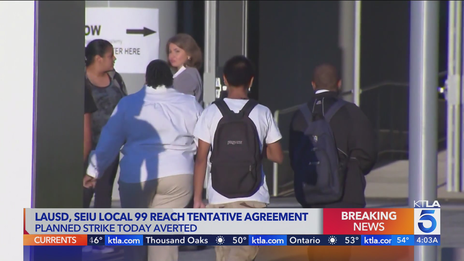 Strike averted: LAUSD, SEIU Local 99 reach tentative agreement<br><br>