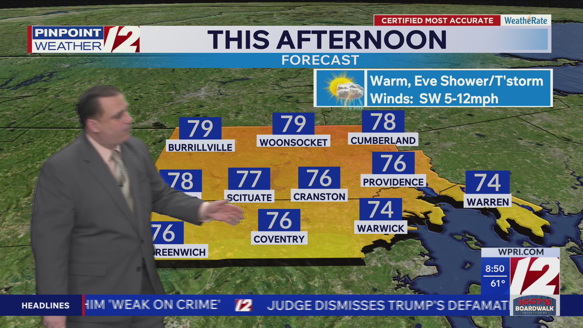 WPRI 12 weather forecast for 4/14/26: Warm this afternoon; evening ...