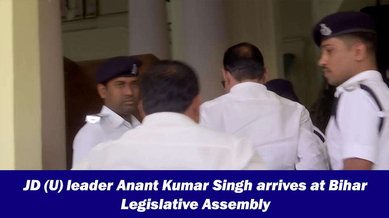 JD (U) leader Anant Kumar Singh arrives at Bihar Legislative Assembly