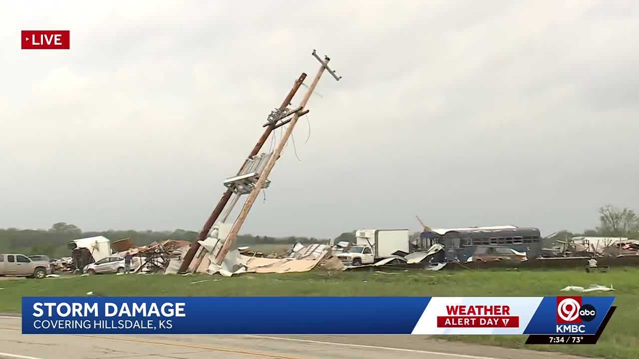 Roads to Hillsdale, Kansas, closed following Monday storm