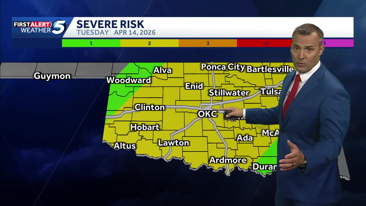 Forecast: Severe storms with tornado risk possible Tuesday in Oklahoma