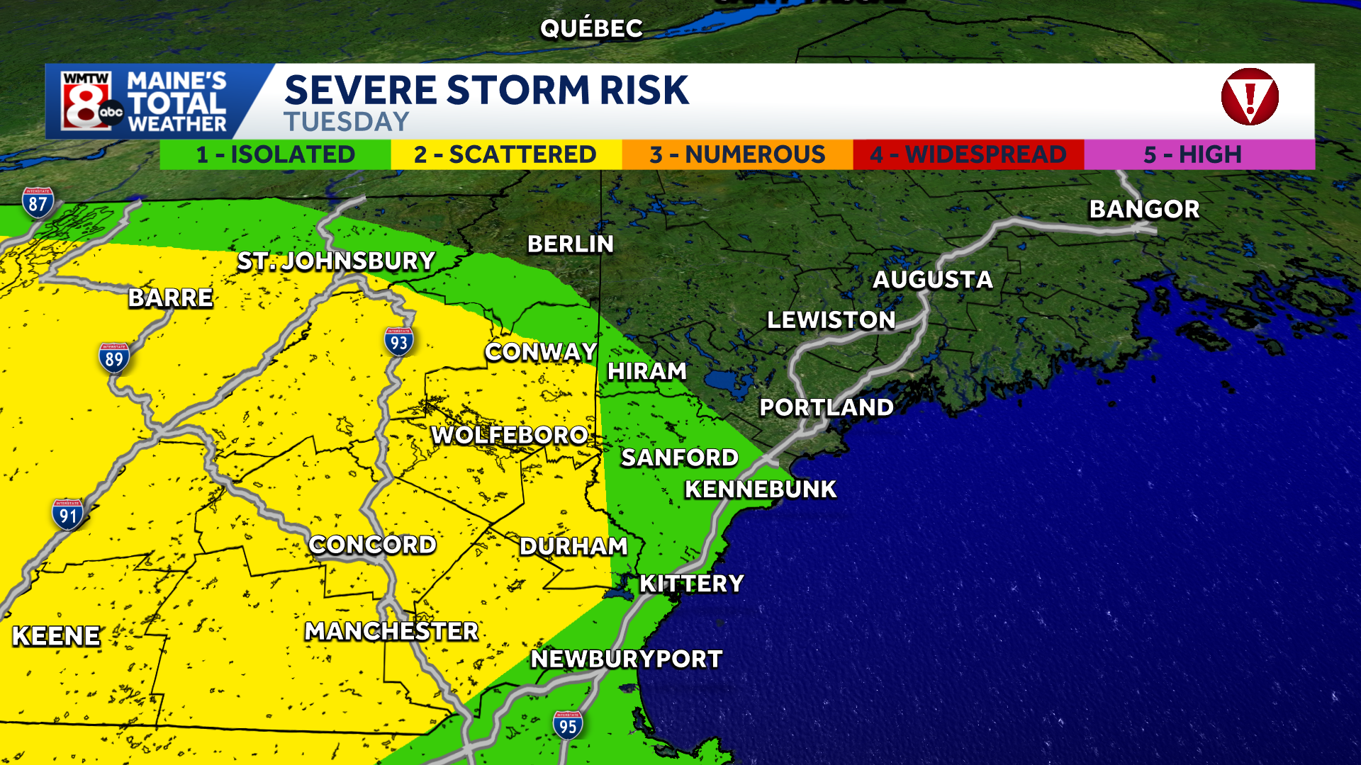 Isolated severe storms possible in southern Maine
