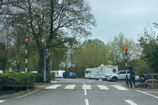 travellers-set-up-unauthorised-encampment-in-tesco-car-park
