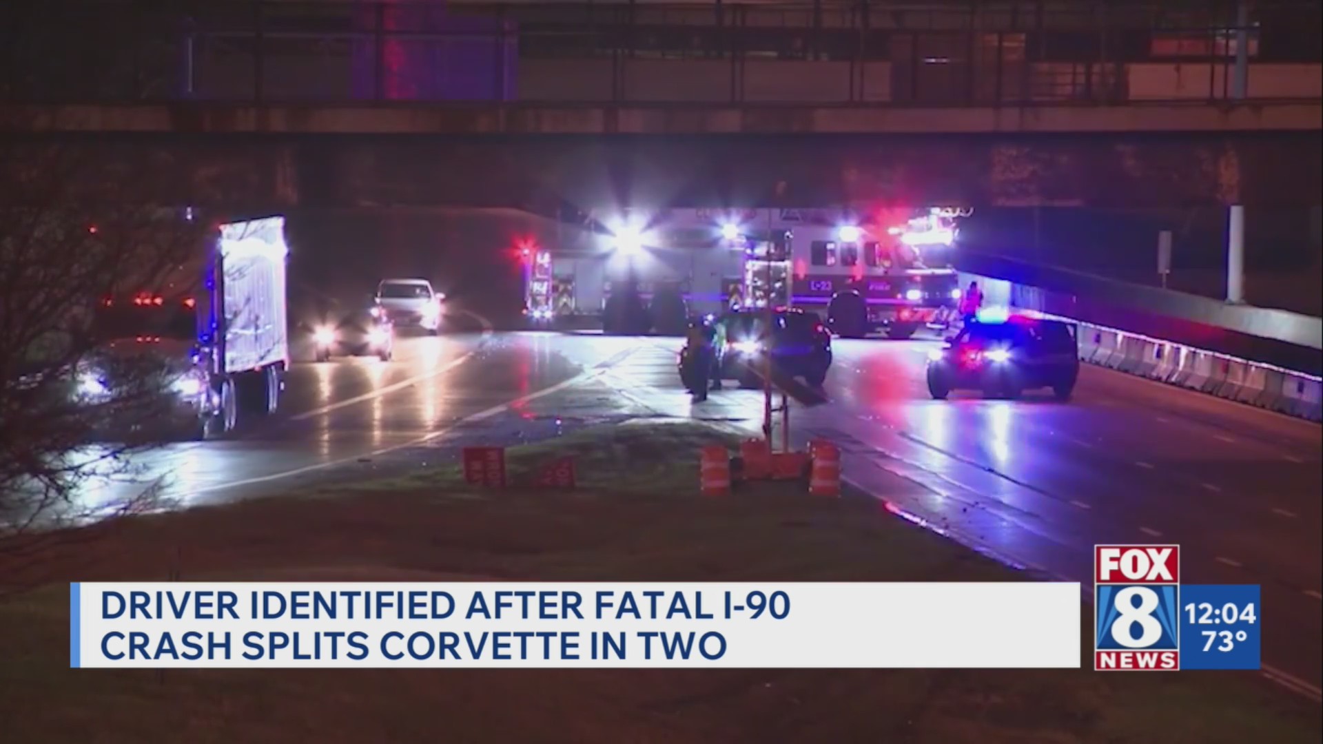 Driver identified after fatal I-90 crash splits Corvette in two