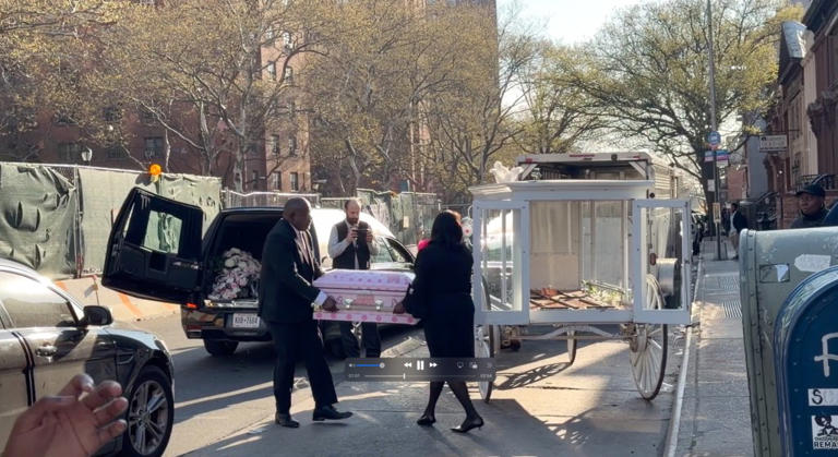 7-month-old NYC girl killed by stray bullet arrives at funeral in tiny ...