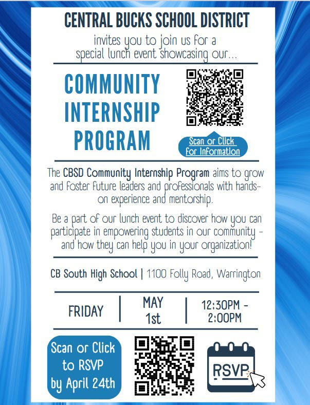 Businesses invited to learn about Central Bucks student internship program