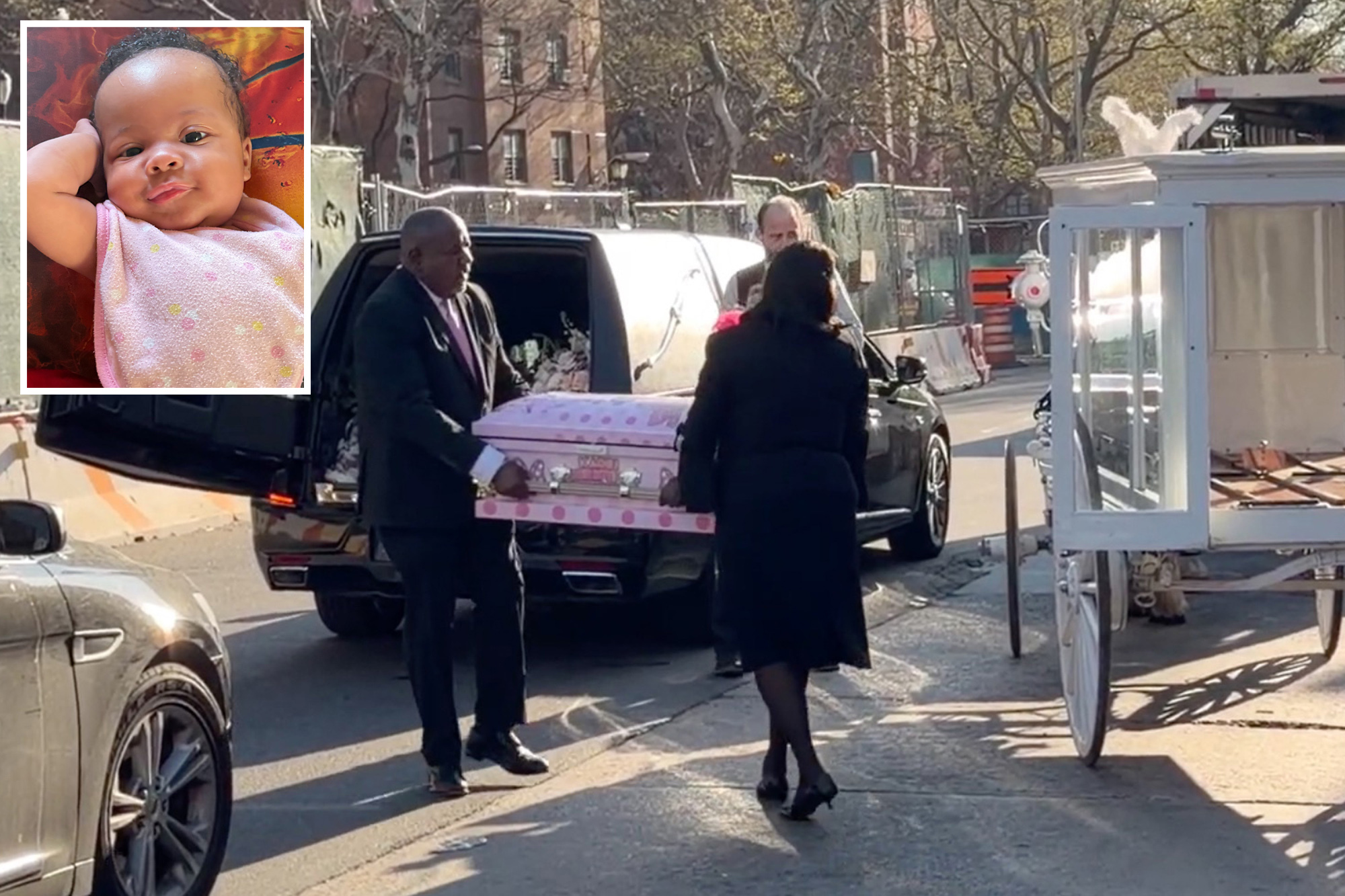 7-month-old NYC girl killed by stray bullet arrives at funeral in tiny ...