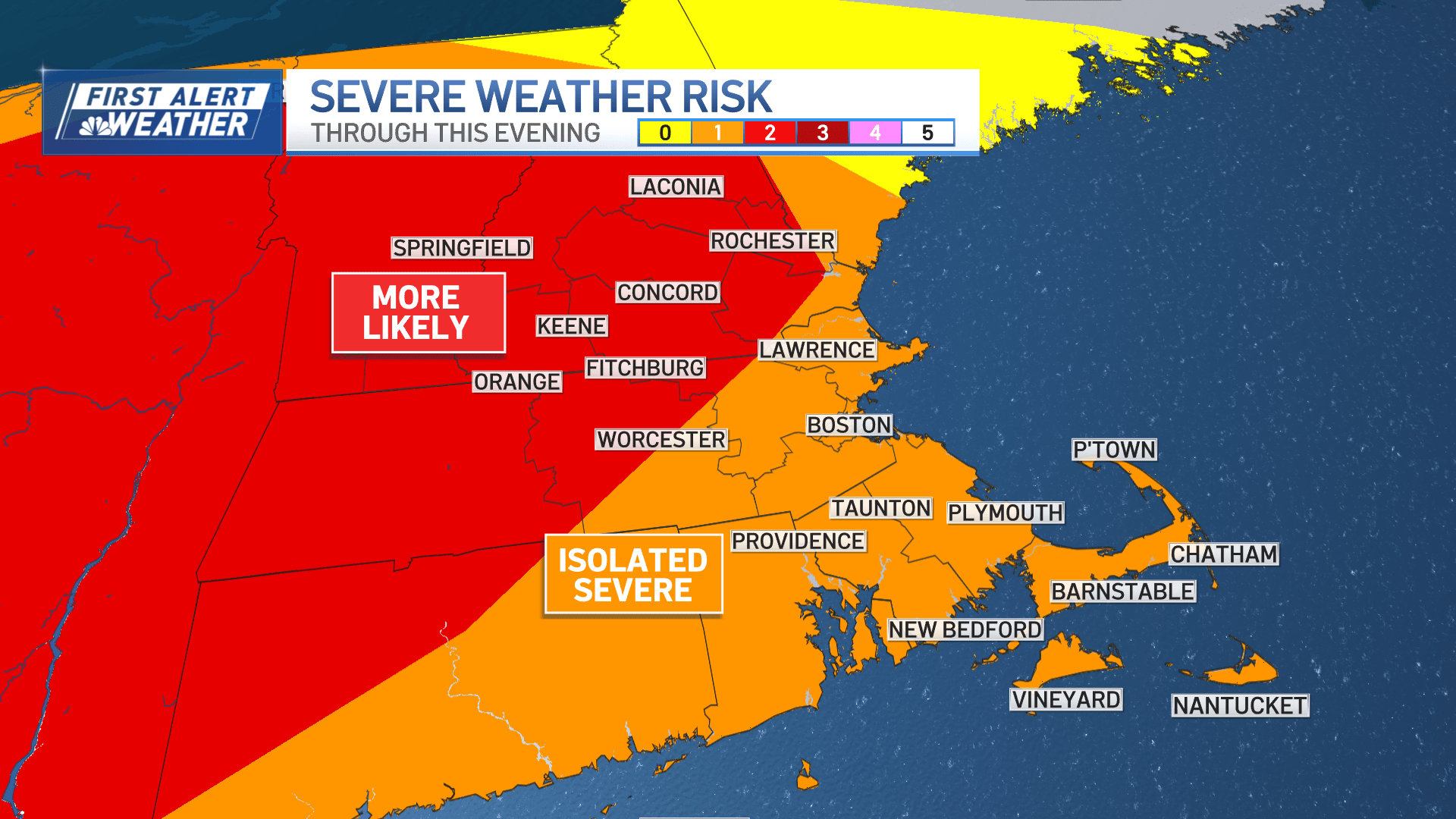 First alert: Severe weather with strong winds in parts of Mass. tonight