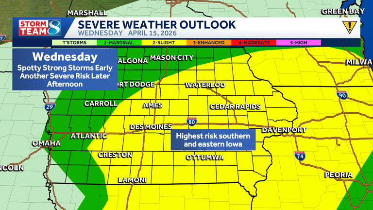 What to know about severe storm chances approaching Wednesday