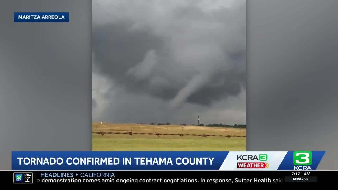 Watch | EF-U tornado touches down in Tehama County near Vina
