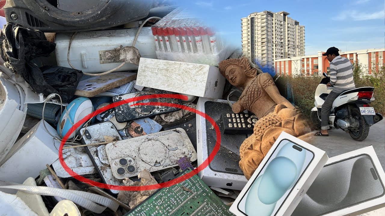 Big Lucky!🥰 Found A lots Of Broken iPhones in The Garbage dump ...