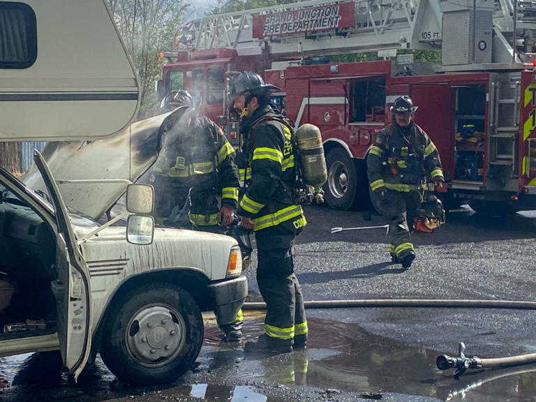 Firefighters contain RV fire near 28 Road, Orchard Ave