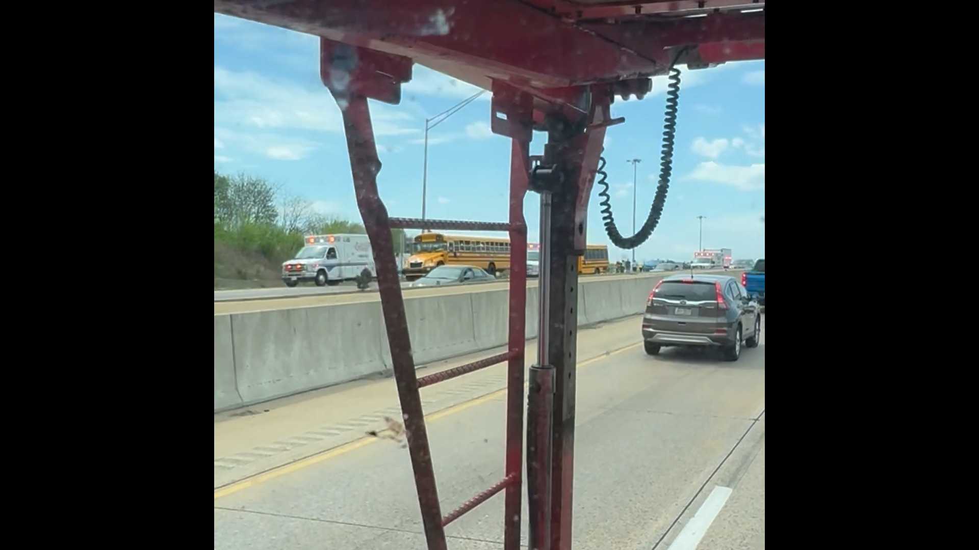 School bus, box truck, four cars involved in chain-reaction crash on ...