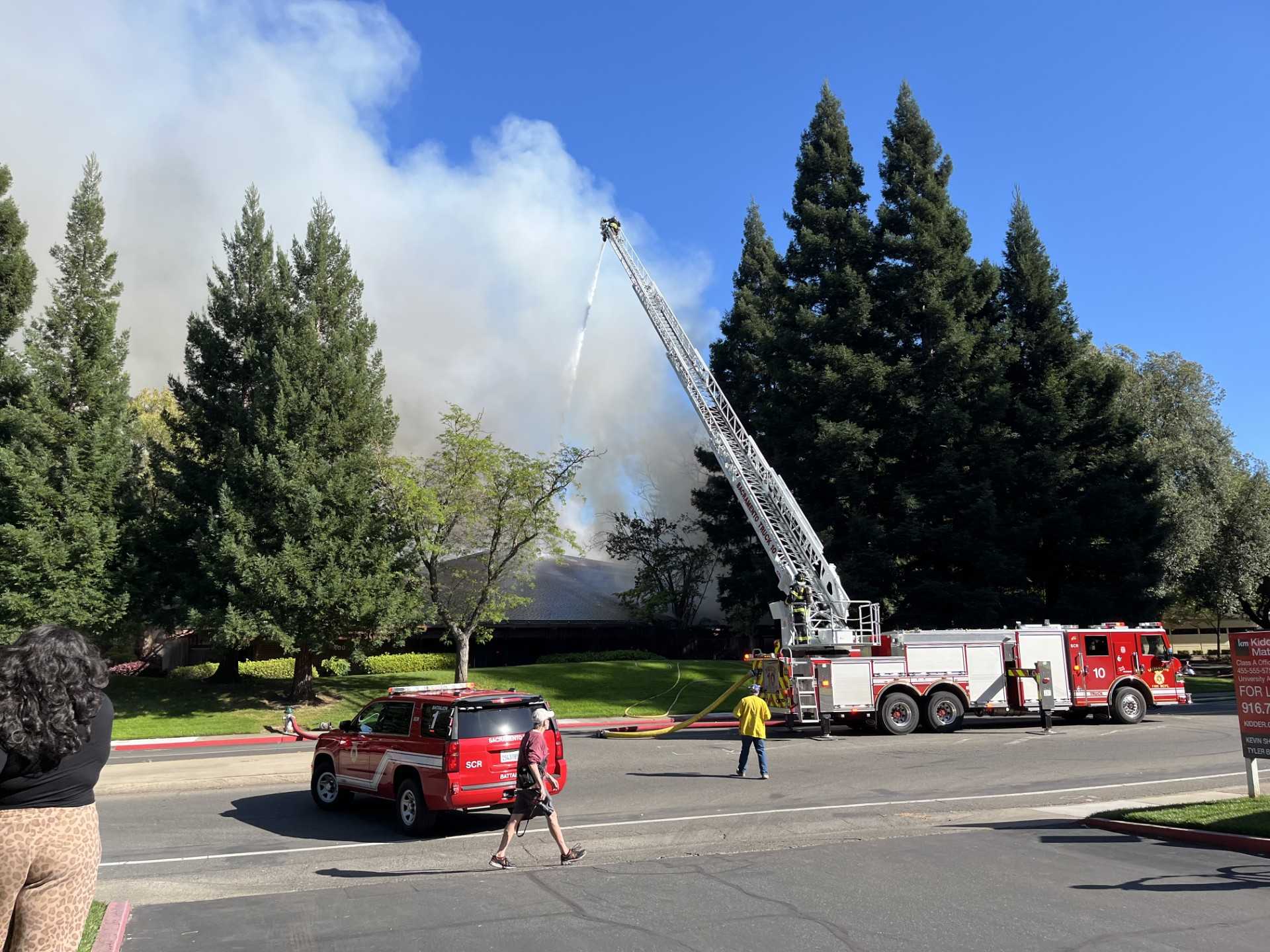 Sacramento crews fight fire at a vacant building in the Campus Commons area