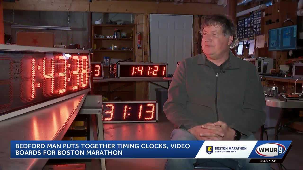 Bedford man puts together timing clocks seen along Boston Marathon route