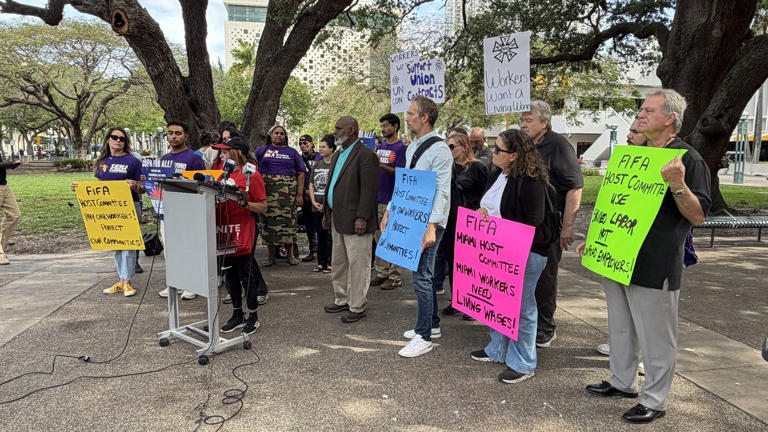 Miami labor groups demand more worker protections from FIFA