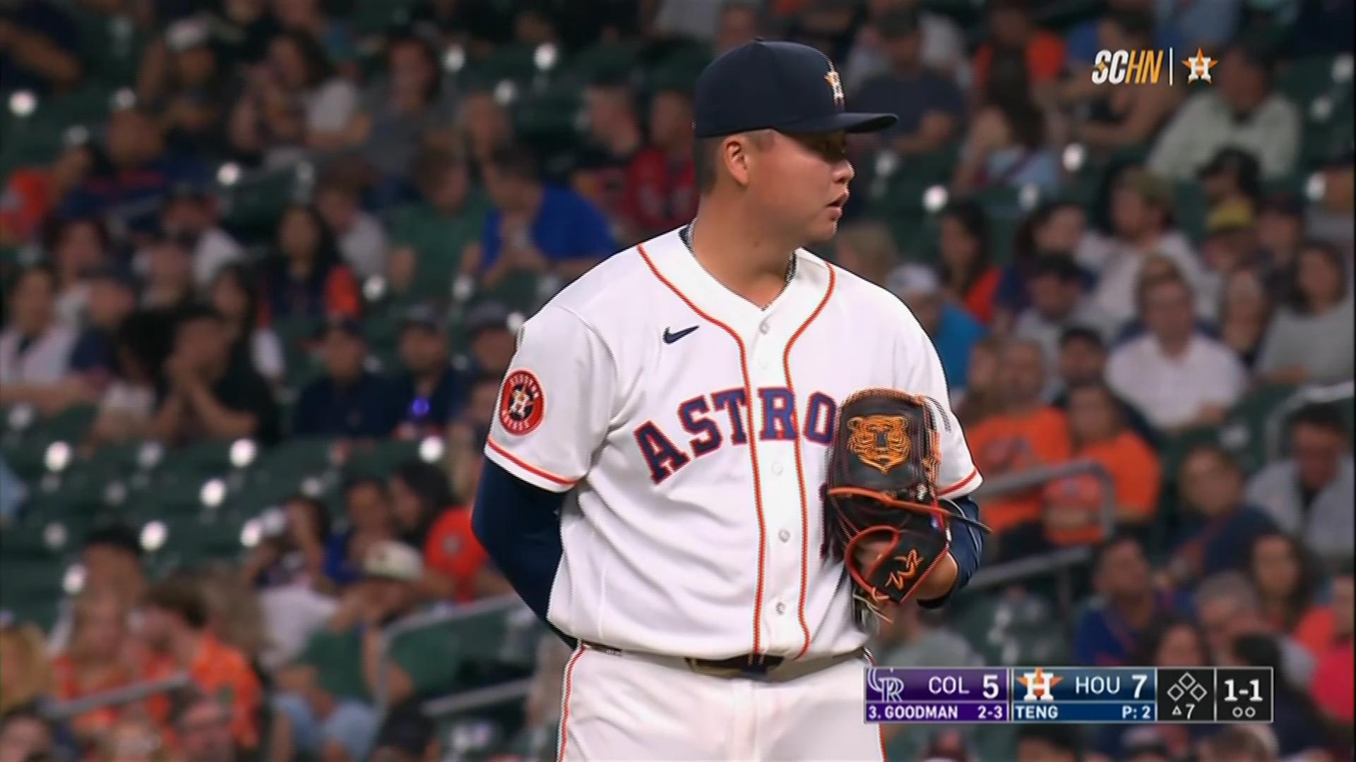 Kai-Wei Teng fans two across 1.1 innings in Astros' 7-6 win over Rockies