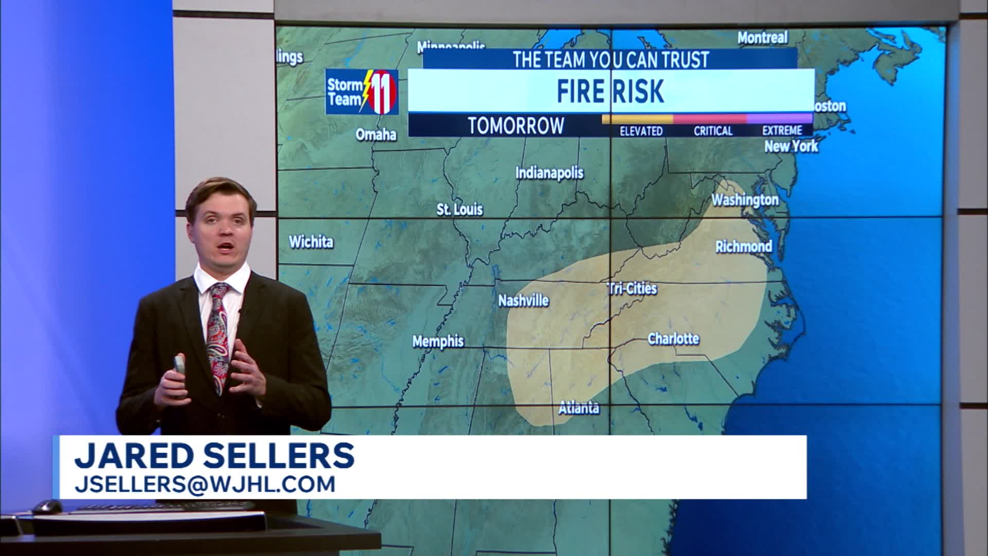 Fire risk tomorrow with some rain late Thursday