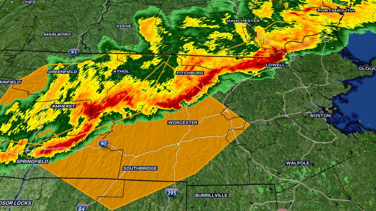 Severe thunderstorm warning issued for parts of Massachusetts