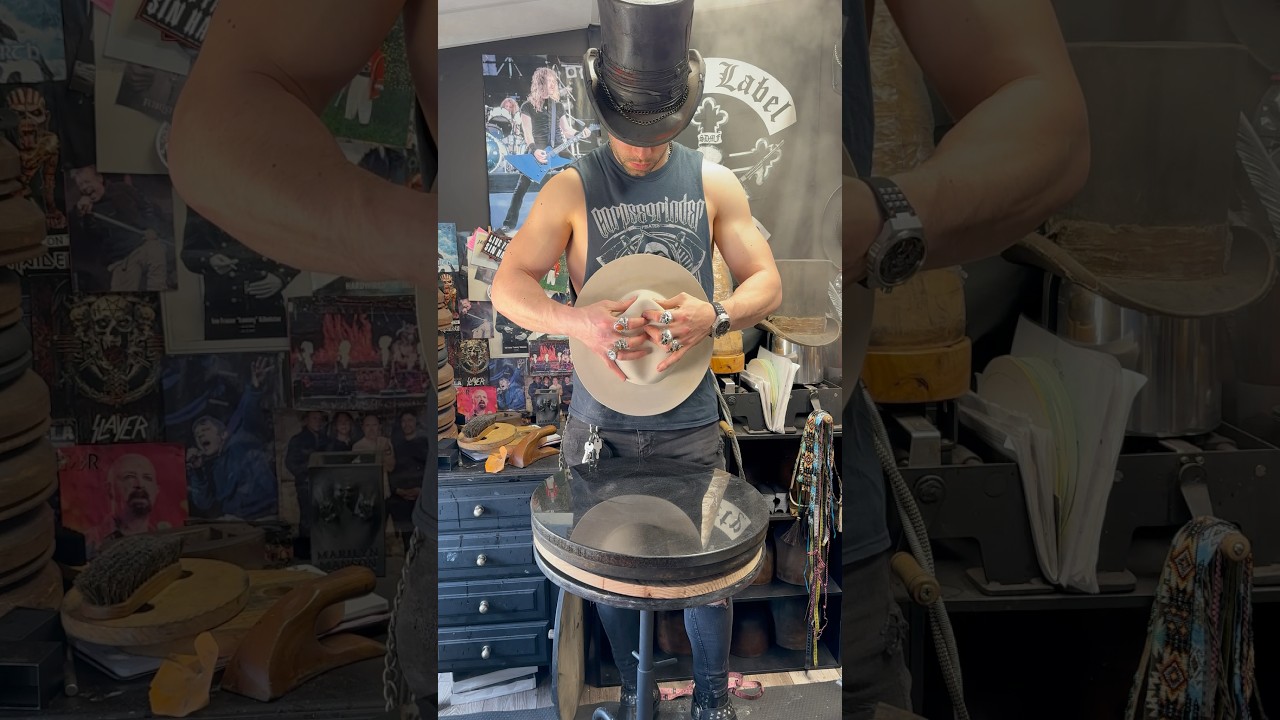 Custom fedora hat in bone tone. Dressed with silk ribbon, natural ...