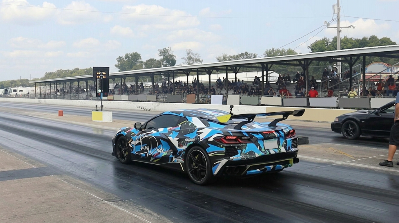 Twin turbo drag races hit an early snag