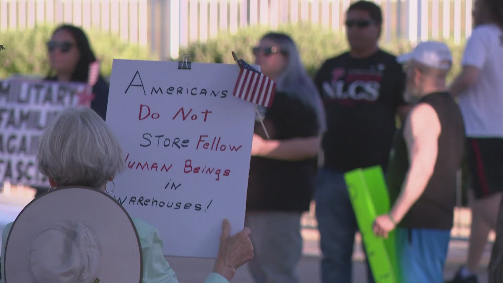 Residents gather in Surprise to protest planned ICE detention facility