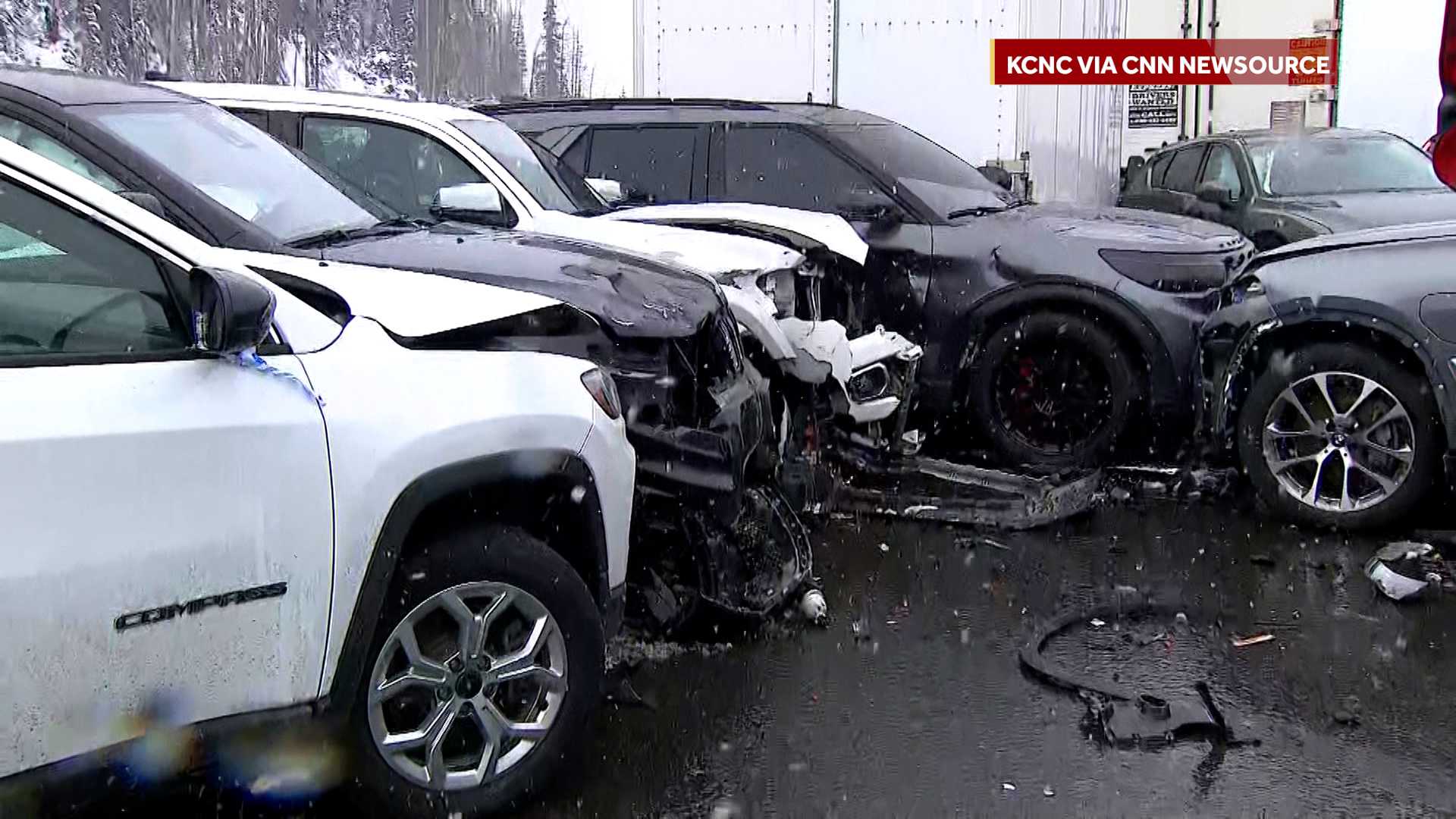 Pileup of about 70 vehicles on Interstate 70 in Colorado sends 8 to the ...