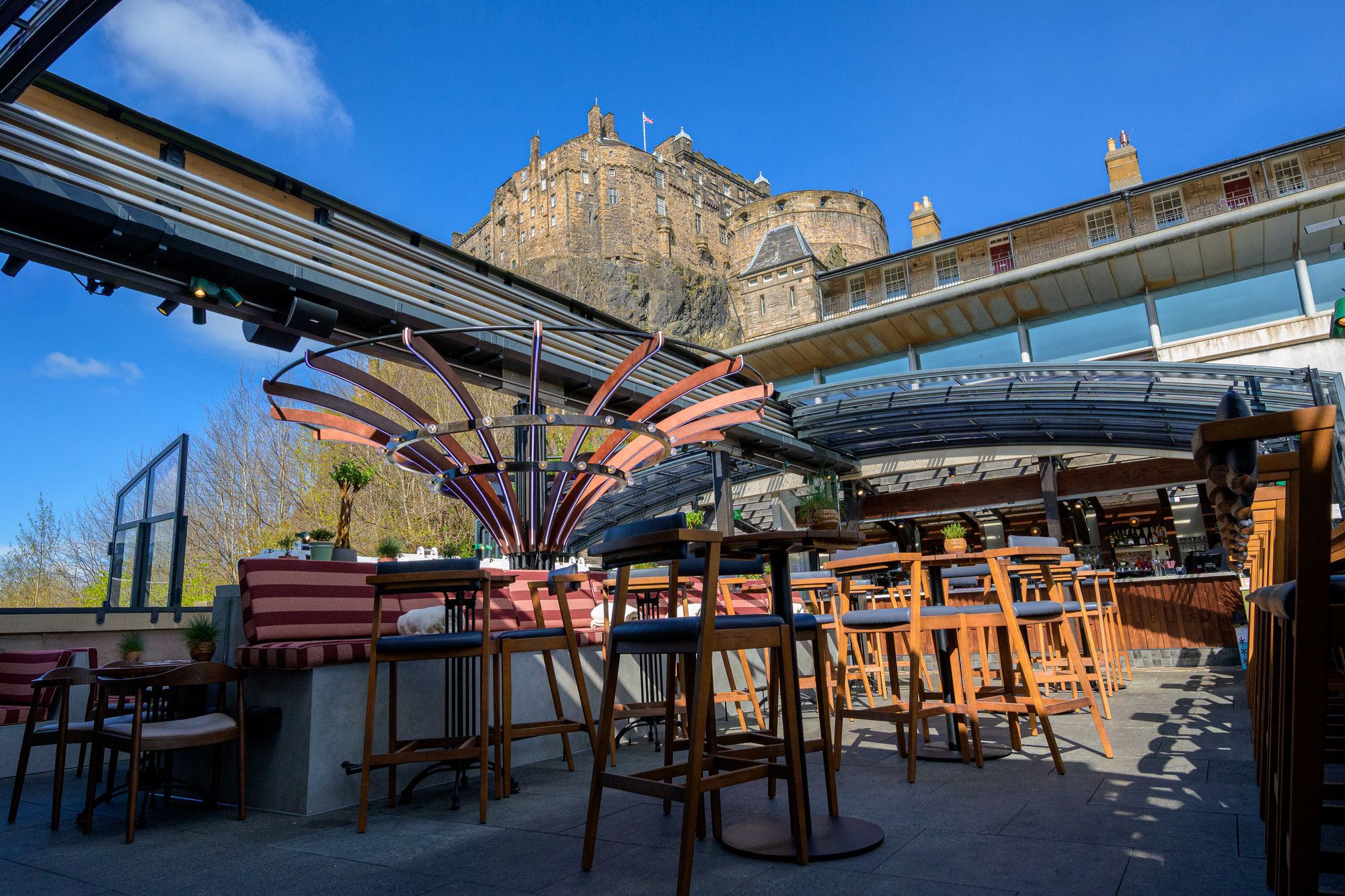 Rooftop bar with castle views reopens after half a million-pound ...