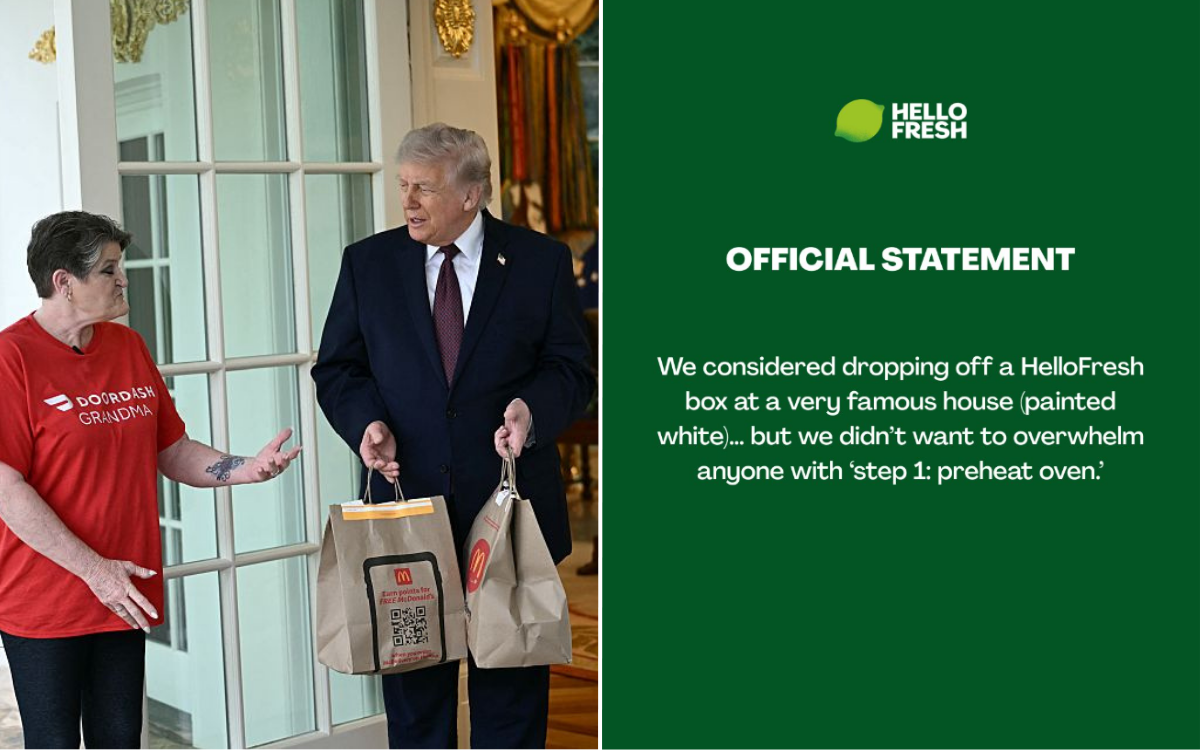 HelloFresh issues brutal response to Trump DoorDash moment
