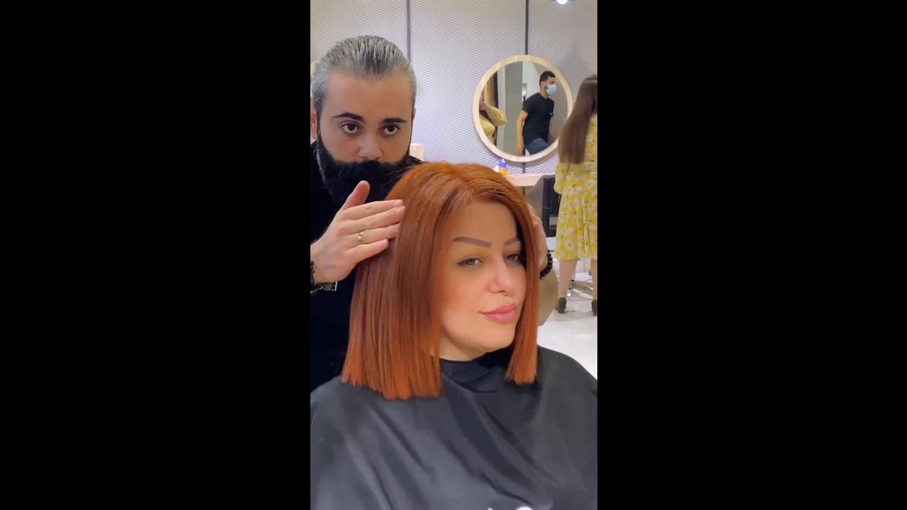 Styling short copper hair with finger combing technique producing soft ...