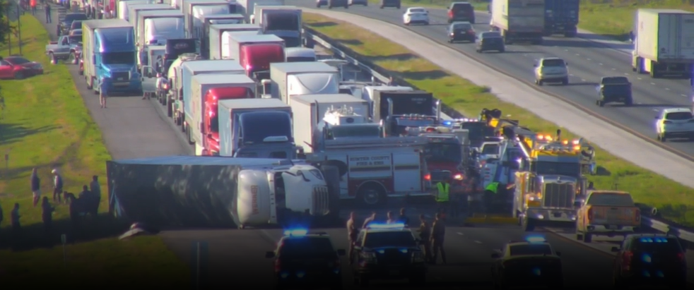 Semi driver flips truck on Florida highway after falling asleep at the ...