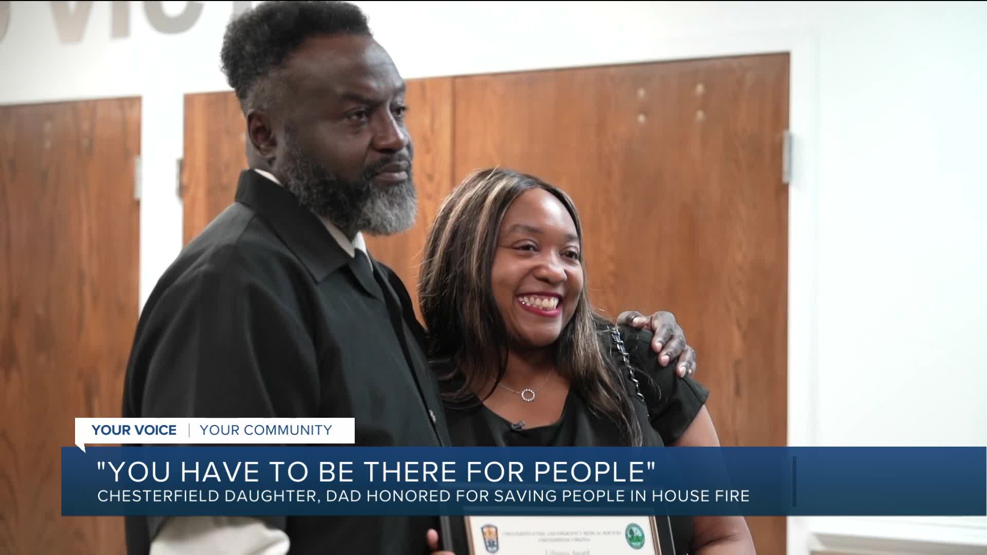 Chesterfield family honored for saving neighbors from house fire