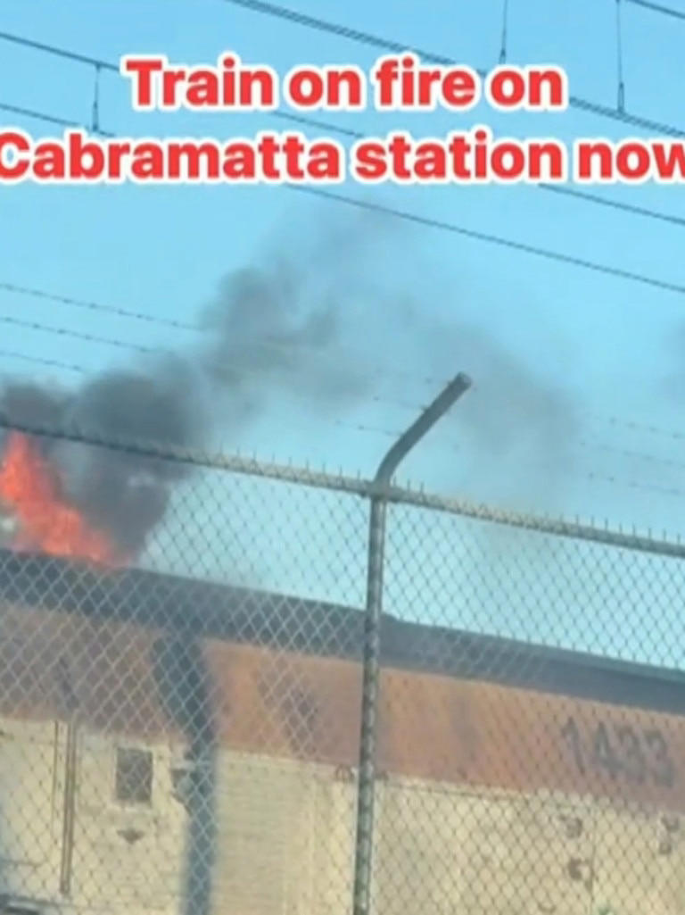 Rail chaos erupts as NSW train catches fire