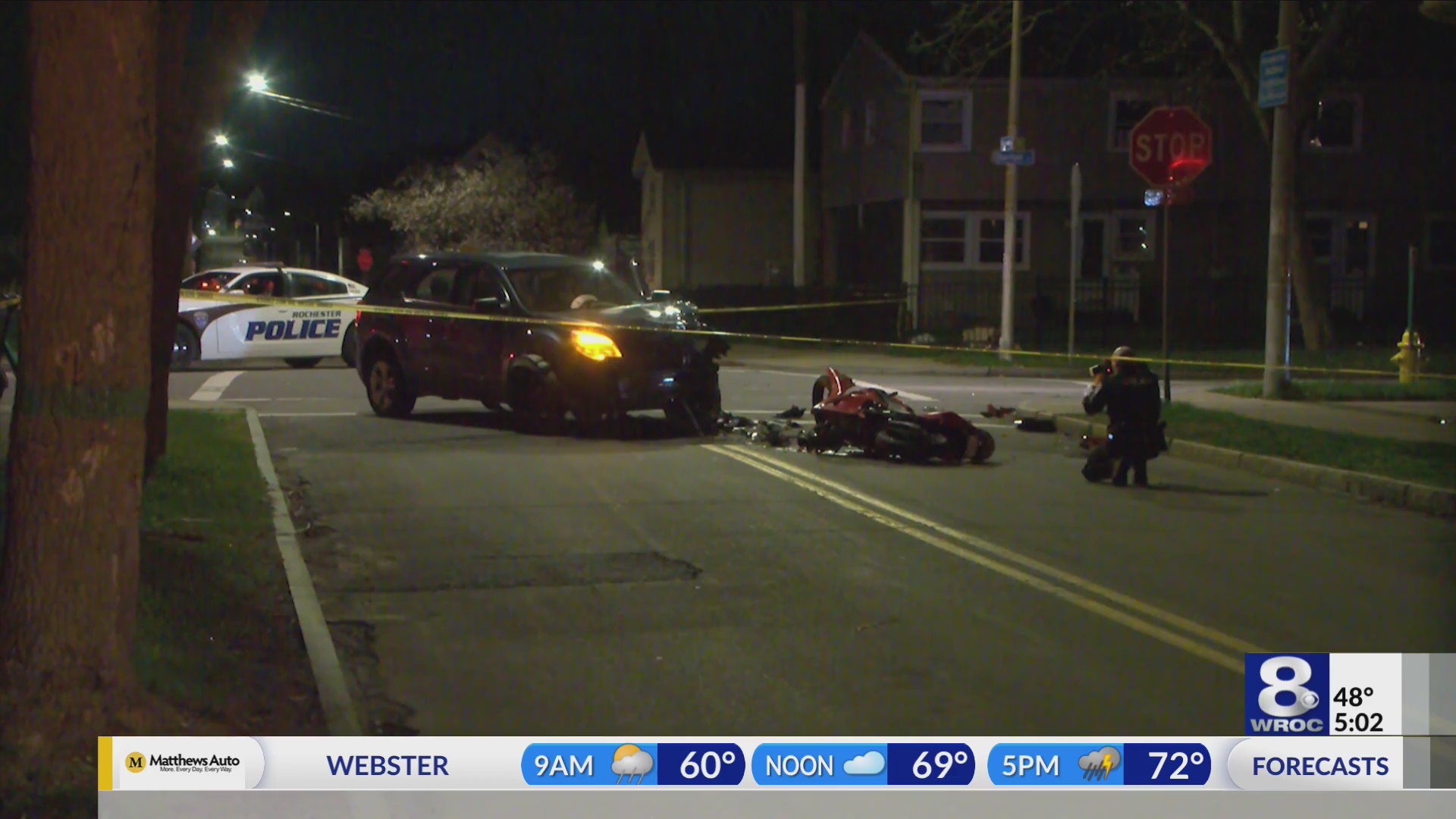 Motorcyclist seriously injured after late night crash in Rochester