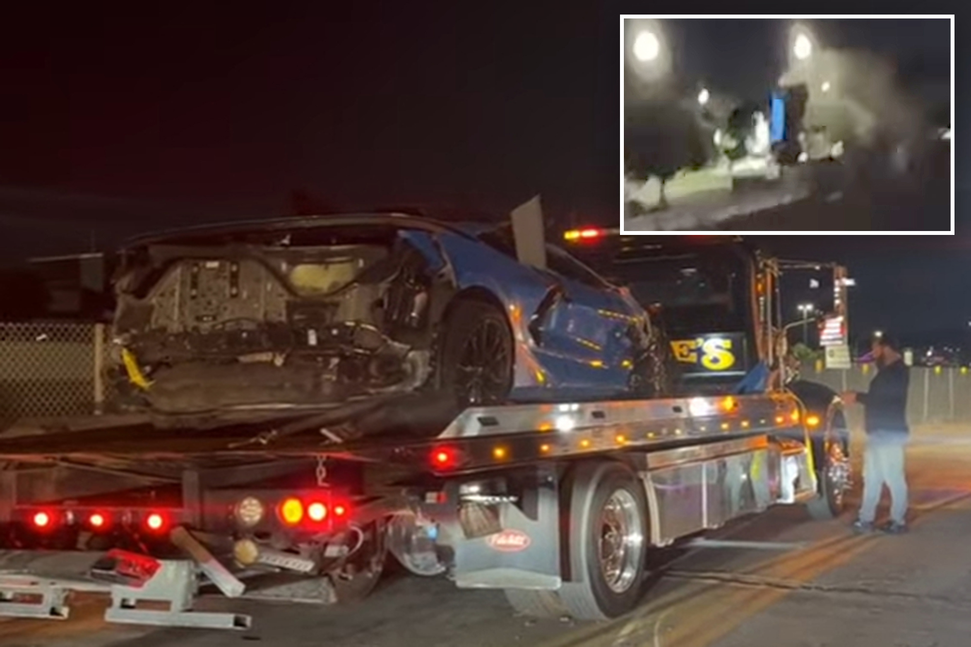 Insane moment out-of-control Corvette flips end over end on busy SoCal ...