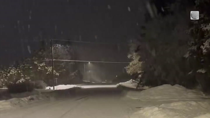 Fresh spring snow in parts of rural Alberta