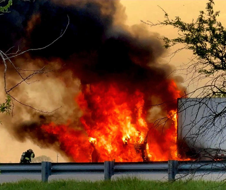 Lane, entrance ramp of I-65 NB closed after semi-truck fire